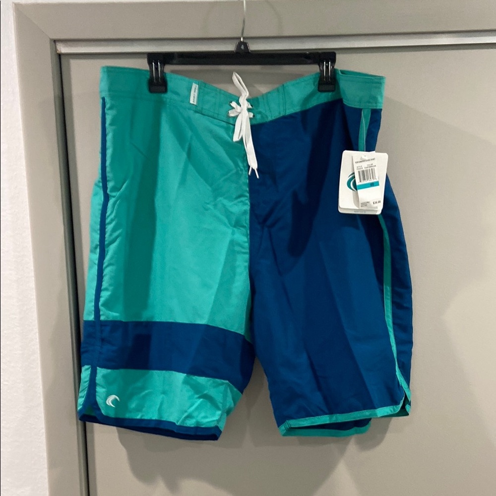 Teal Cove Teal and Blue Swim/Board Shorts